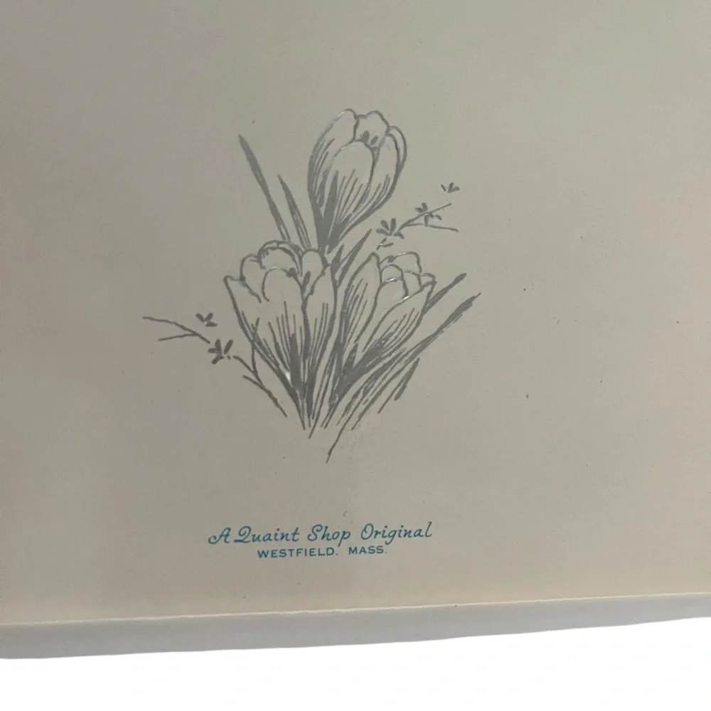 Unused Vintage Easter Greeting Card Glossy Crocus Silver Quaint Shop Original
